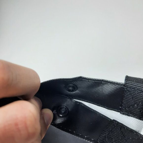 LULULEMON Athletica Reusable Small Shopping Tote Bag With Snap Bag Black/White - Picture 6 of 6